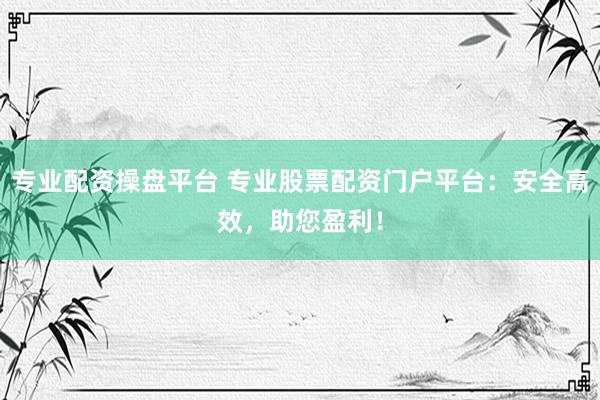 專業(yè)配資操盤平臺 專業(yè)股票配資門戶平臺：安全高效，助您盈利！
